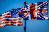 USA and ENGLAND FLAGS