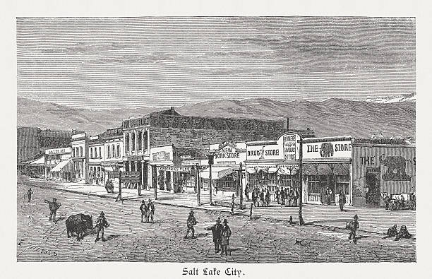 istock Salt Lake City, Utah, USA, wood engraving, published in 1880 511932514