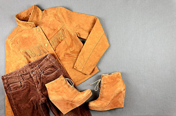 istock Women's brown clothing and accessories set 511933440