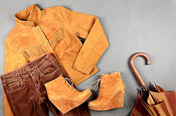 istock Women's brown clothing and accessories set 511933686