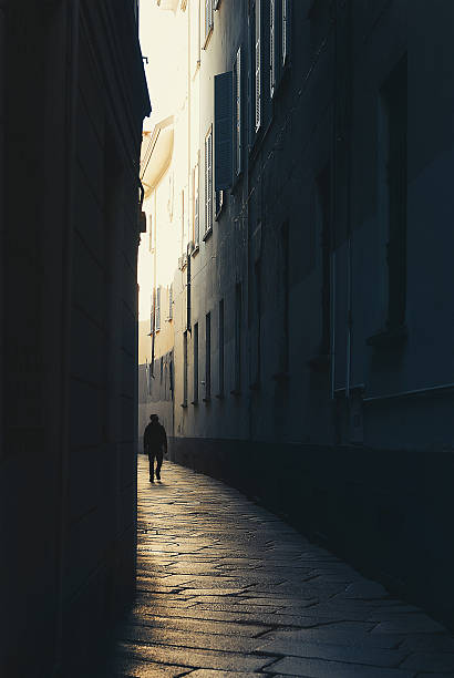 istock Man walking in early morning city 511934818