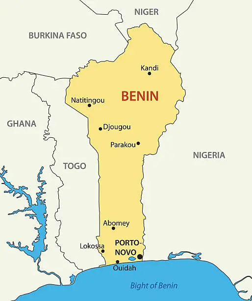Vector illustration of Republic of Benin - vector map