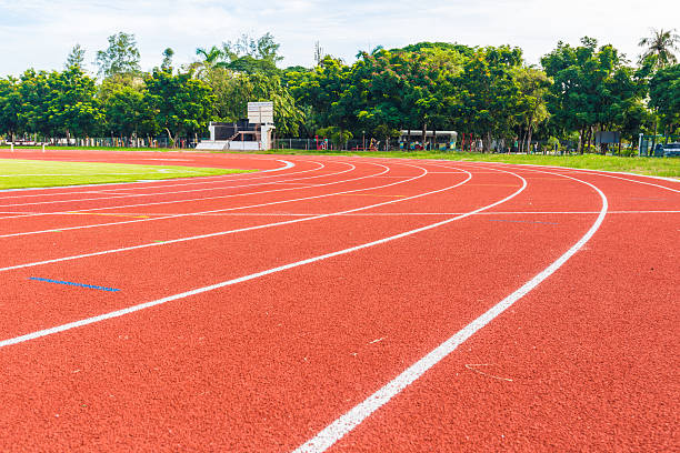 istock Running track with soccer field 511937350