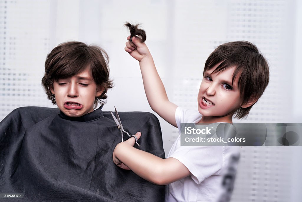 You Will Have A Crazy Haircut Stock Photo - Download Image Now - 6-7 Years,  Activity, Adult - iStock