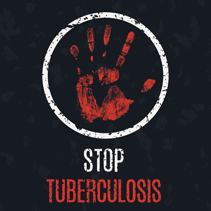 Conceptual vector illustration. Global problems of humanity. Stop the spread of tuberculosis.