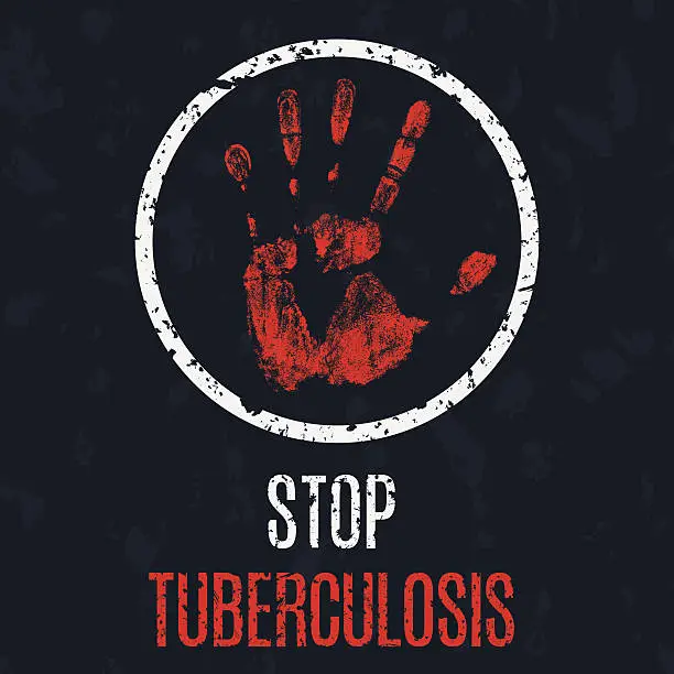 Vector illustration of stop Tuberculosis poster