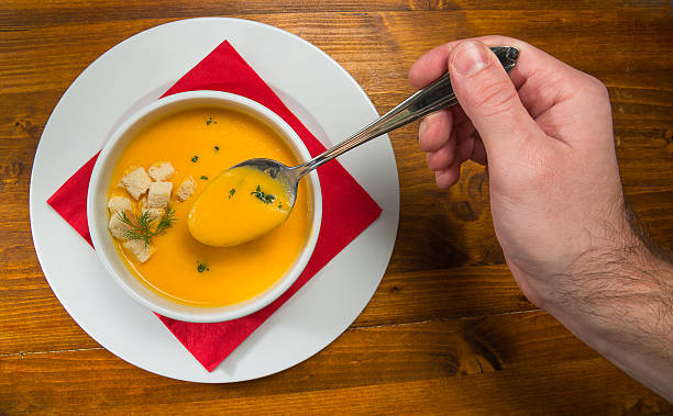 istock Vegetable potage served in a white bowl 511945006