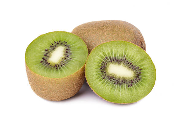 istock Sliced kiwi fruit isolated on white background 511947379
