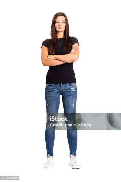 Confident Unhappy Woman With Crossed Or Folded Arms Stock Photo - Download Image Now