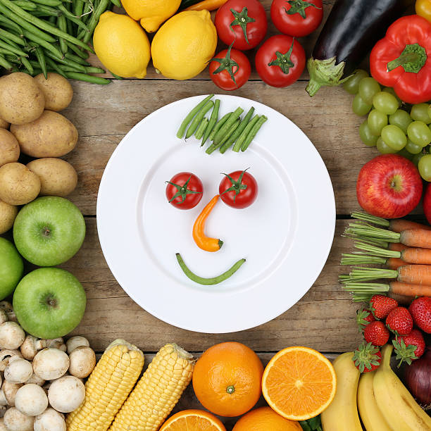 istock Healthy vegan eating smiling face from vegetables 511970485