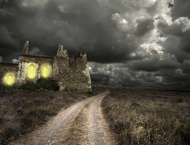 istock Halloween background with old towers 511971055