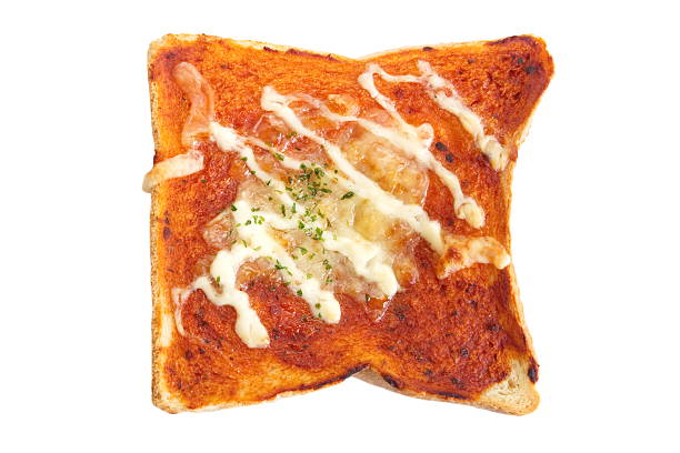Pizza toasted bread with tomato sauce and cheese