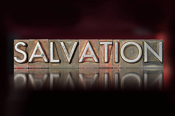 Salvation Letterpress stock photo
