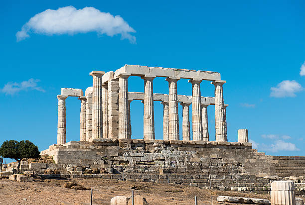 istock Ancient temple of Poseidon at Cape Sounion. Greece 511976056