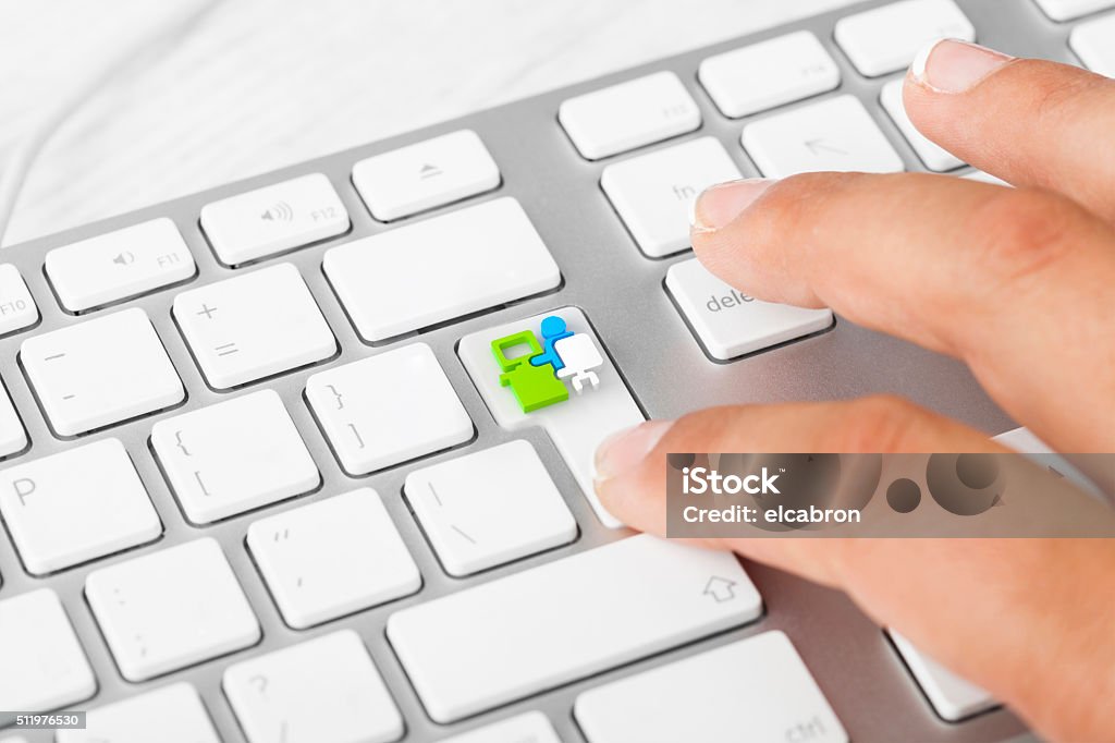 New job New job interview on keyboard button Business Stock Photo