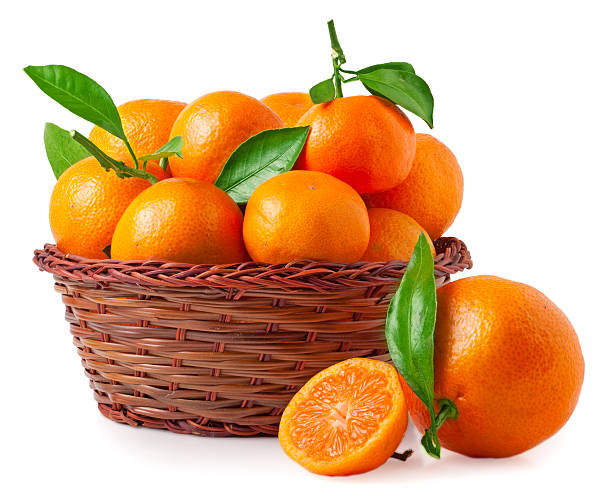 istock organic ripe mandarins in basket on white background 511977518