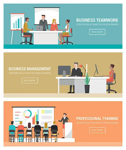 Vector illustration of Business people at work