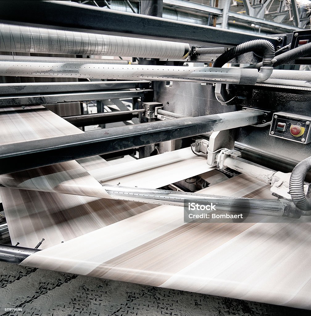 speed of Offset print press at work Printing Press Stock Photo