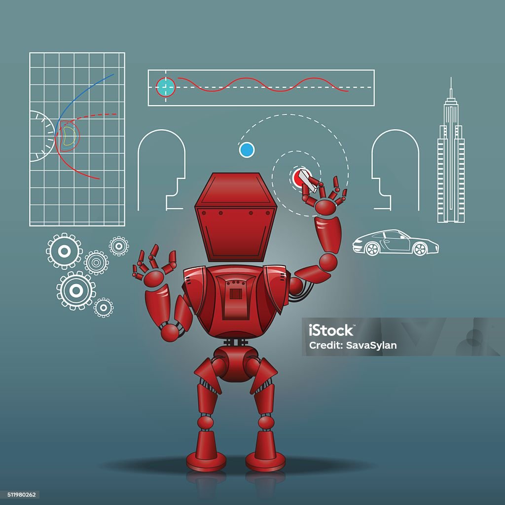 robot Robot. Artificial intelligence technology, vector illustration. Artificial stock vector robot Robot. Artificial intelligence technology, vector illustration. Artificial stock vector
