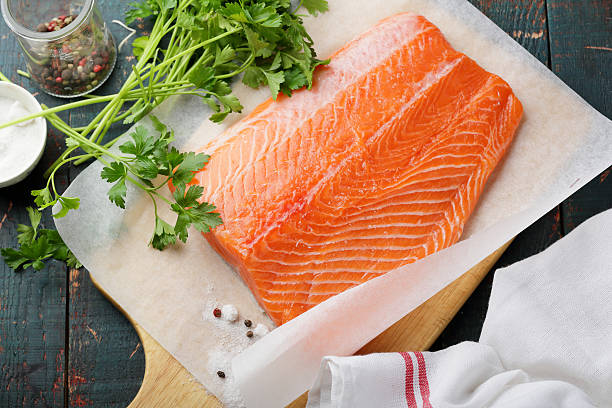 istock raw salmon and ingredients 511983914