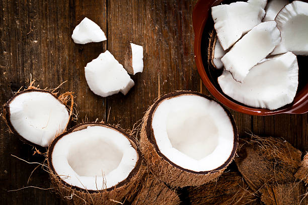 istock Bowl with organic coconut and fresh coconut 511985268