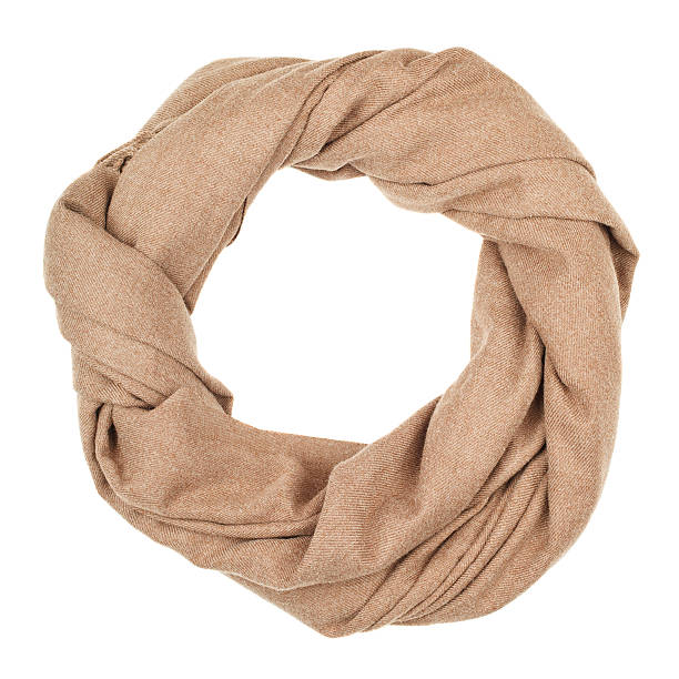 istock Silk scarf.  Beige silk scarf isolated on white background 511985402