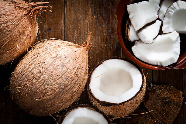 istock Bowl with organic coconut and fresh coconut 511985764