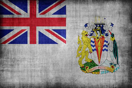 The British Antarctic Territory flag pattern, retro vintage style