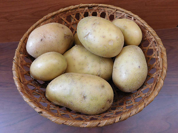 istock potatoes on wooden base 511989422