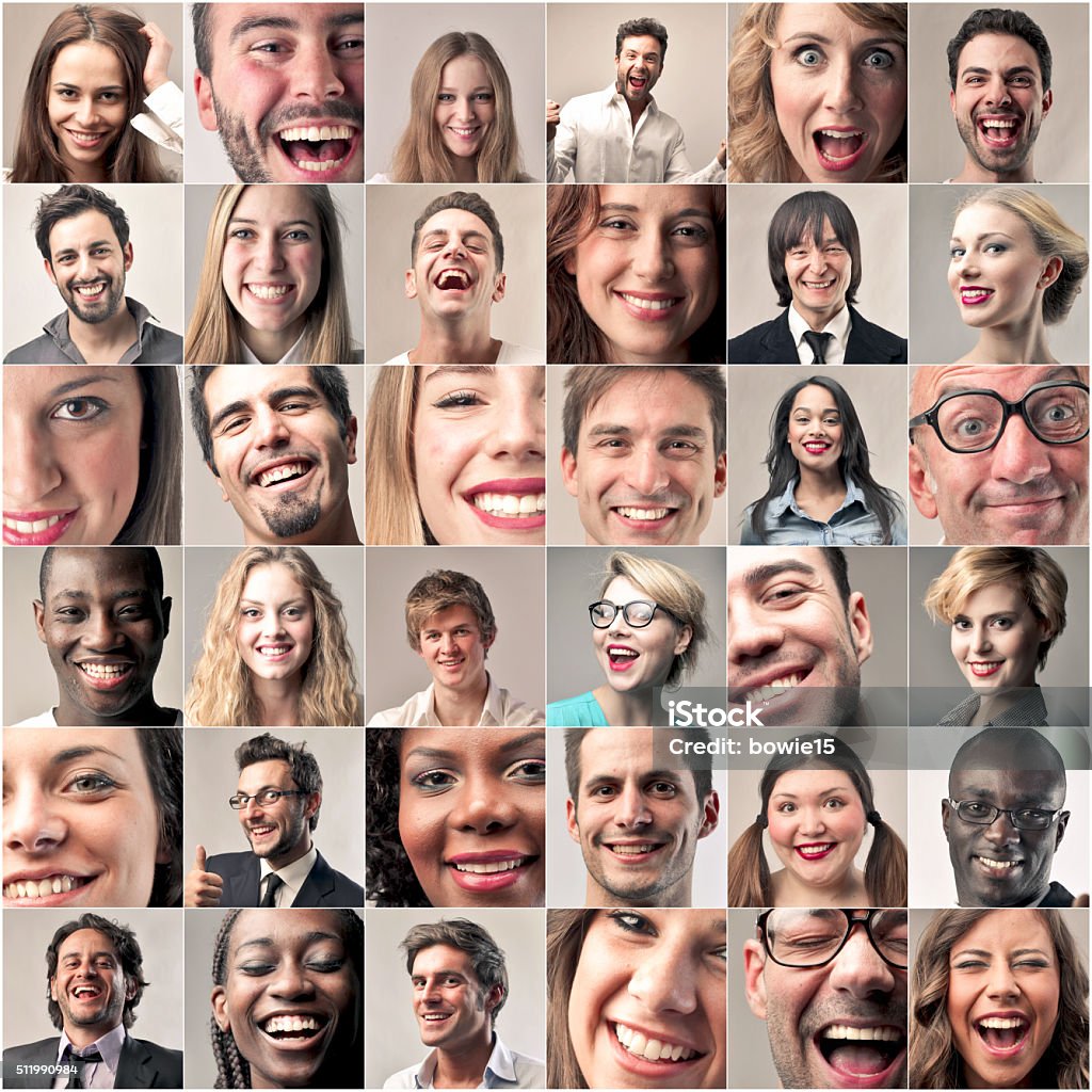 Las sonrisas de la gente - Foto de stock de Mosaico libre de derechos