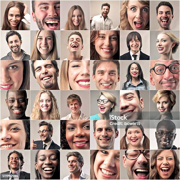 Las Sonrisas De La Gente Foto de stock y más banco de imágenes de Mosaico - Mosaico, Personas, Cara humana