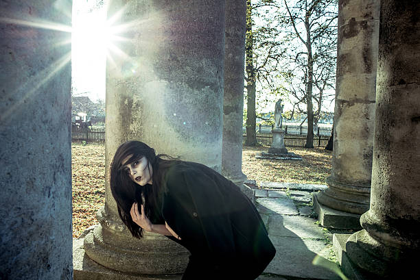 istock Long hair girl with scary makeup 511993140