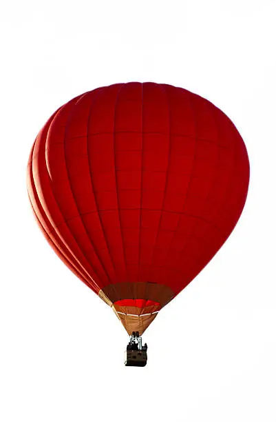 A red hot-air balloon isolated on the white