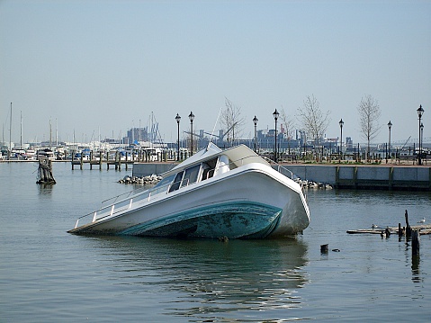 Sinking Boat in Baltimore Harbor