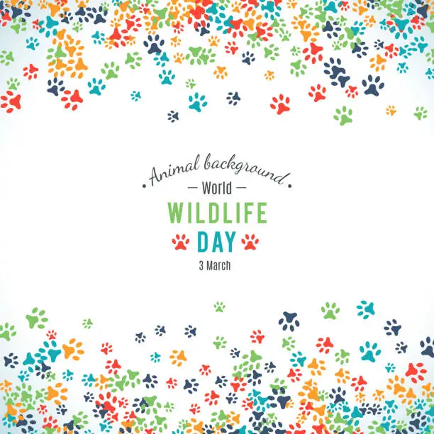 Vector illustration of Vector background of world wildlife day