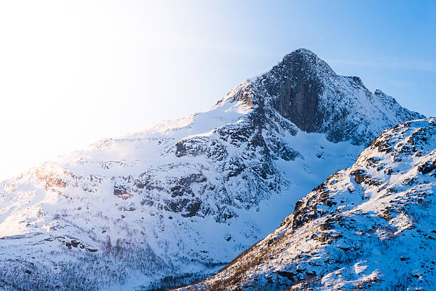 Snow mountains, Tromsø High snow mountains close to Tromsø in February view from mountain top stock pictures, royalty-free photos & images