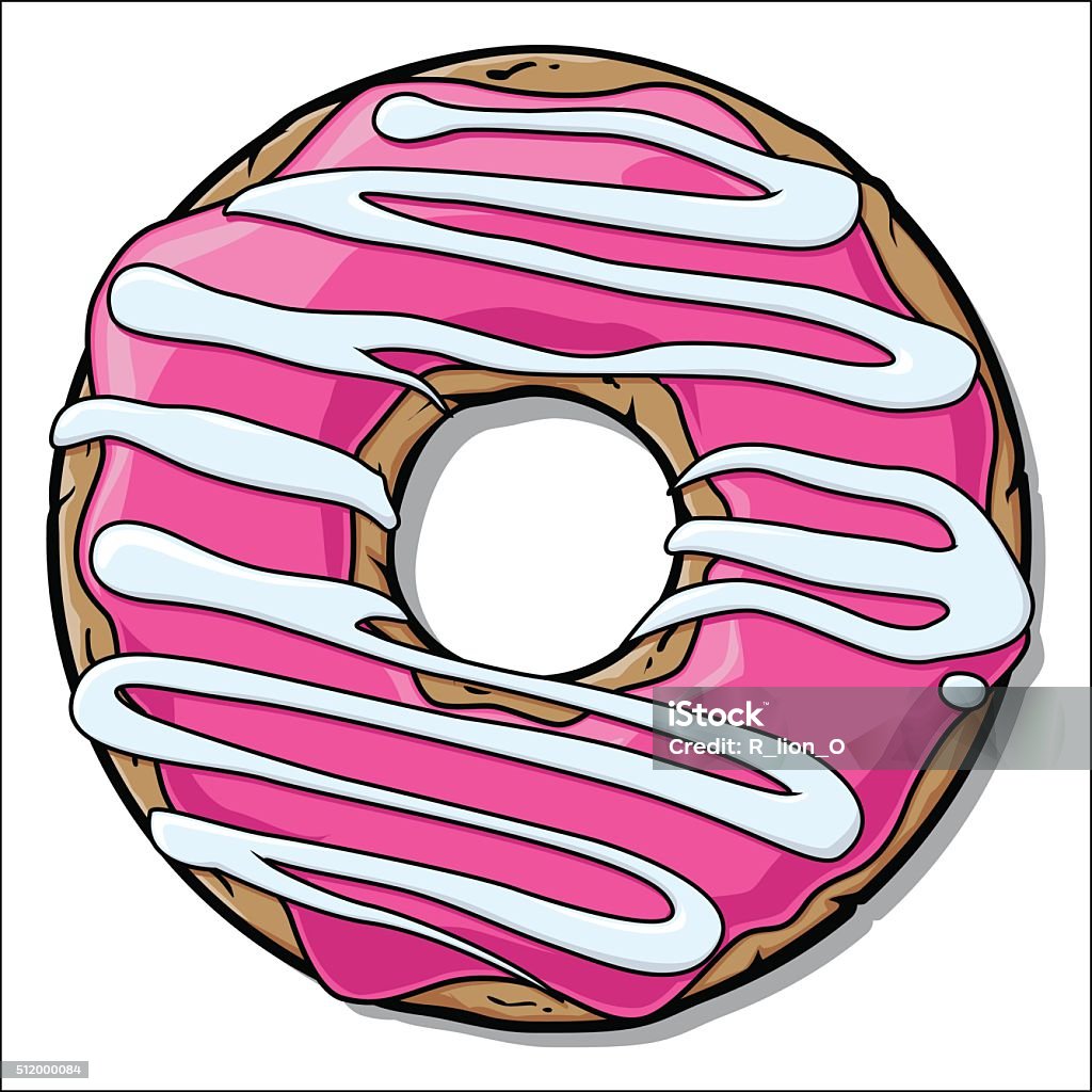 Cartoon donut illustration. Baked stock vector