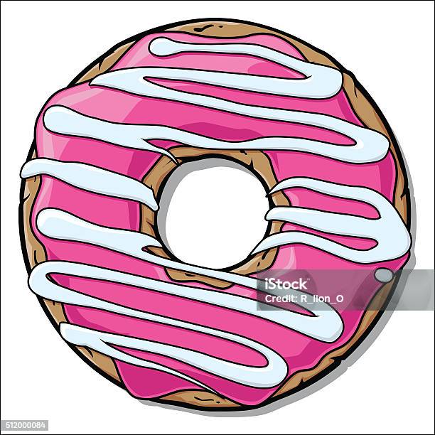 Cartoon Donut Illustration Stock Illustration - Download Image Now - Baked, Banner - Sign, Blob