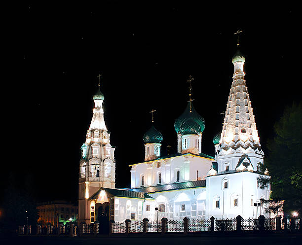istock Ancient ortodox christian curch in the night 512000976
