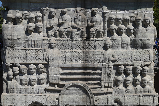 Base of the Obelisk of Theodosius in Istanbul, Turkey