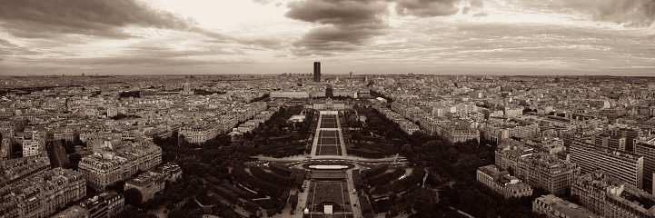 The Eiffel Tower in Paris, France - Black and White