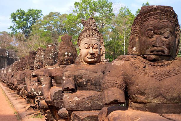 istock ancient religious figures of Angkor Wat 512011567