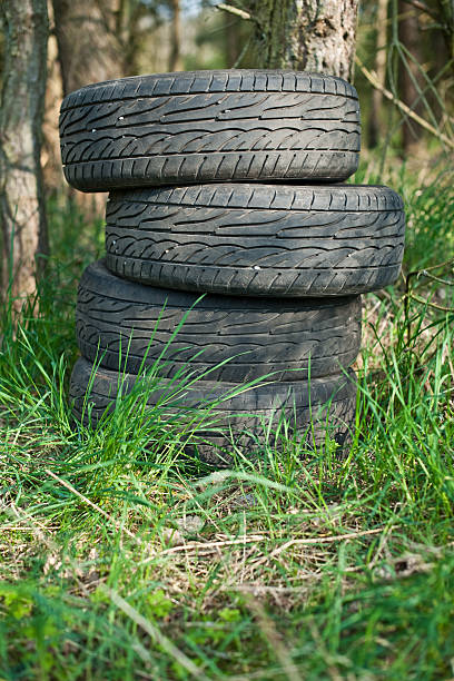 istock Tires left in the woods, 512012557