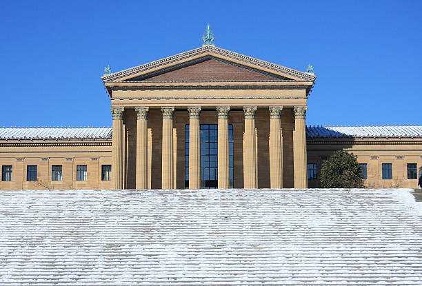 Philadelphia Museum of Art after a snow fall Philadelphia Museum of Art after a snow fall philadelphia winter stock pictures, royalty-free photos & images