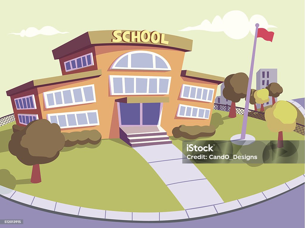 L'école - clipart vectoriel de Établissement scolaire libre de droits