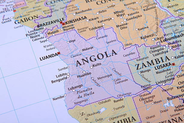 angola no mapa - angola imagens e fotografias de stock