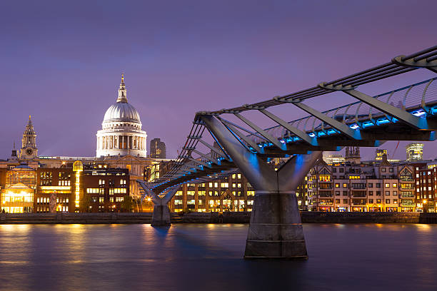 istock Millennium bridge and St. Paul's cathedral, London England, UK 512015563