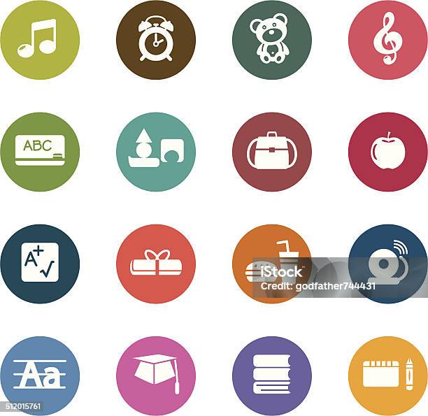 Education Color Icons Stock Illustration - Download Image Now - Alphabet, Art, Art And Craft