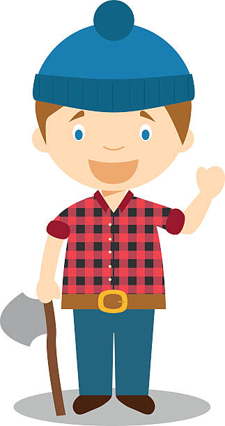 Cute Cartoon Vector Illustration Of A Lumberjack Stock Illustration -  Download Image Now - Cartoon, Lumberjack, Boys - iStock