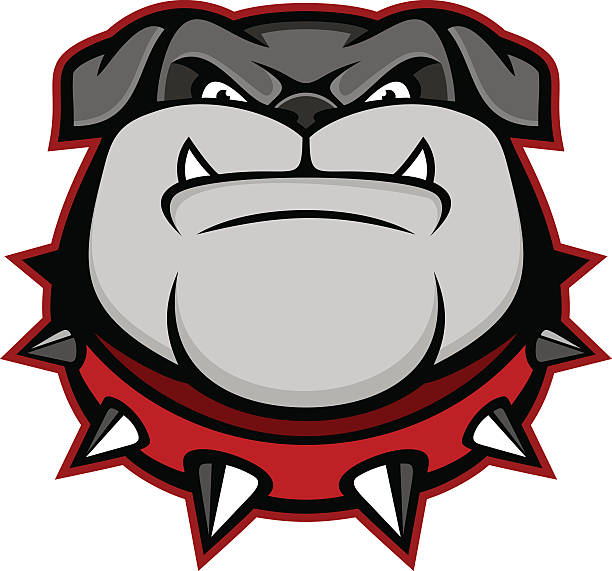 Bulldog Mascot Tough looking bulldog to use as a team. spiked stock illustrations